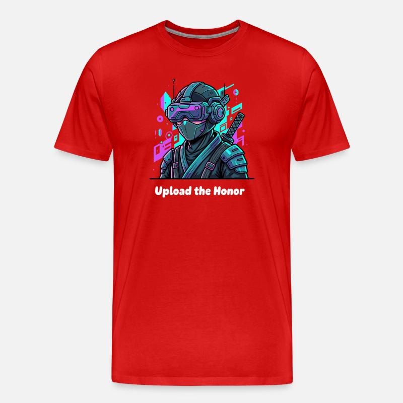 Cyber Ninja VR Warrior - T-shirt bio Premium Homme - rouge