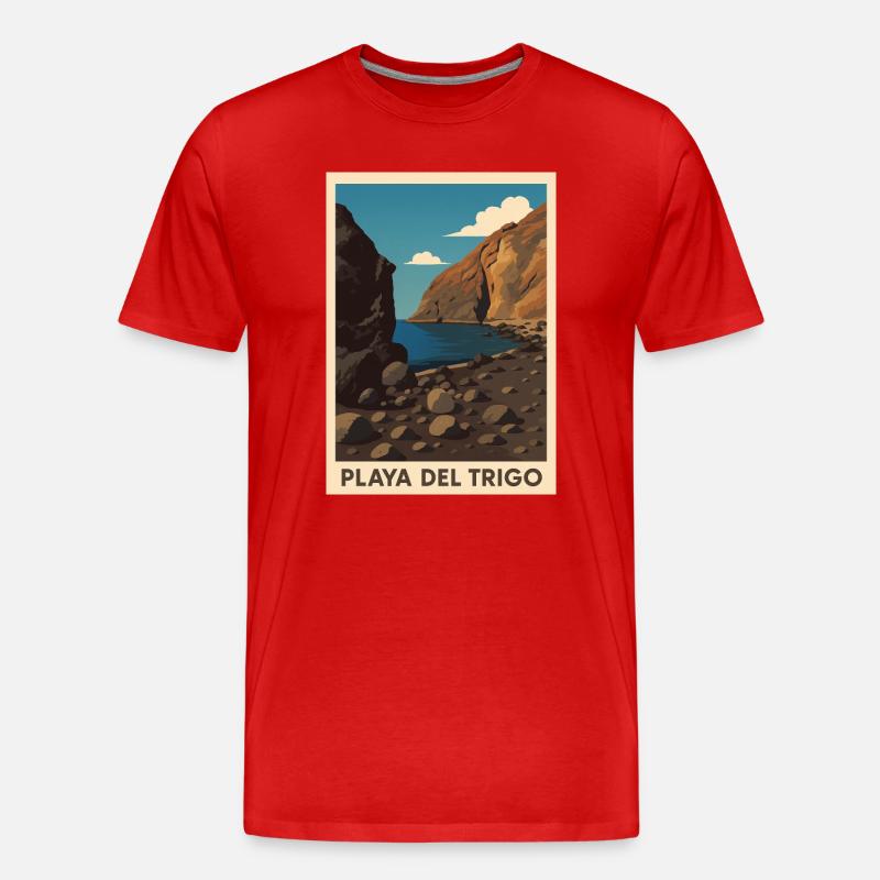 Playa del Trigo - Männer Premium Bio T-Shirt - Rot