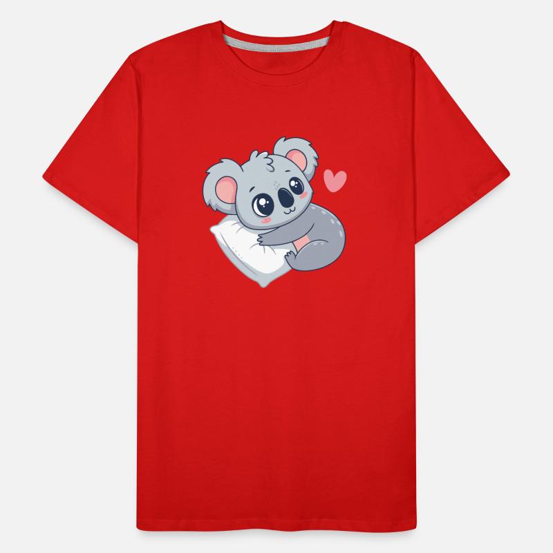 Cuddly Koala on Pastel Cushion Men's Premium Organic T-Shirt