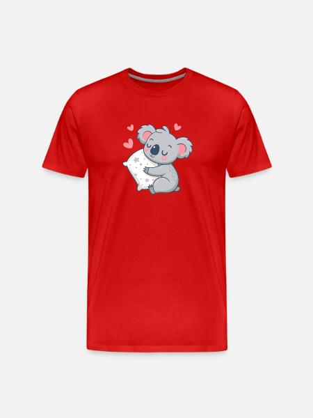 Cuddly Koala and Starry Pillow - Men's Premium Organic T-Shirt - red