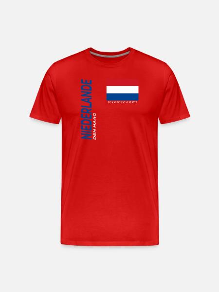 Den Haag - Männer Premium Bio T-Shirt - Rot