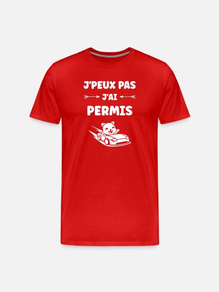 Junger Fahrer, Junger Fahrer, Führerschein - Männer Premium Bio T-Shirt - Rot