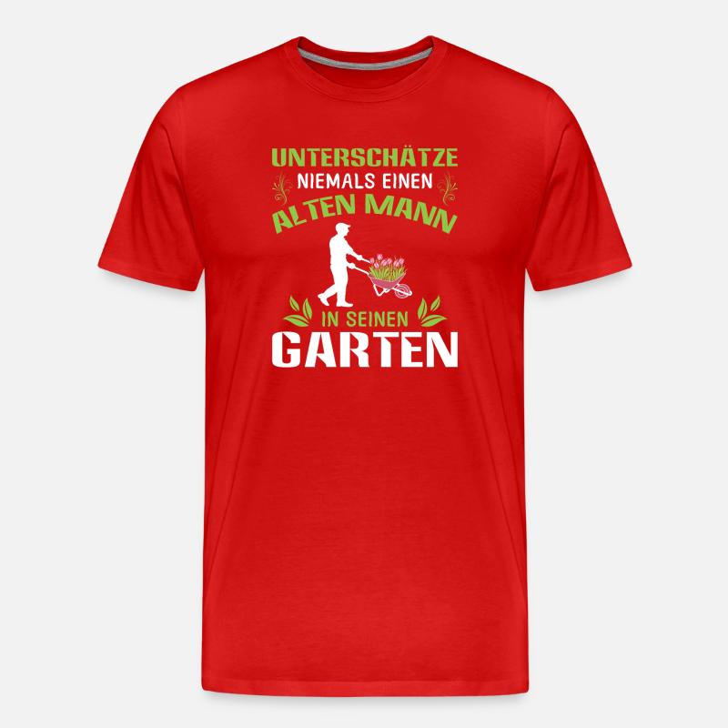 Garten Gärtner Gärtnern Gartenarbeit Gartenarbeit - Männer Premium Bio T-Shirt - Rot