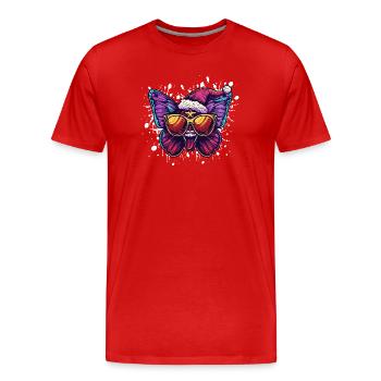 Butterfly Christmas Funny - Men's Premium Organic T-Shirt - red - Front - Damien (186cm)