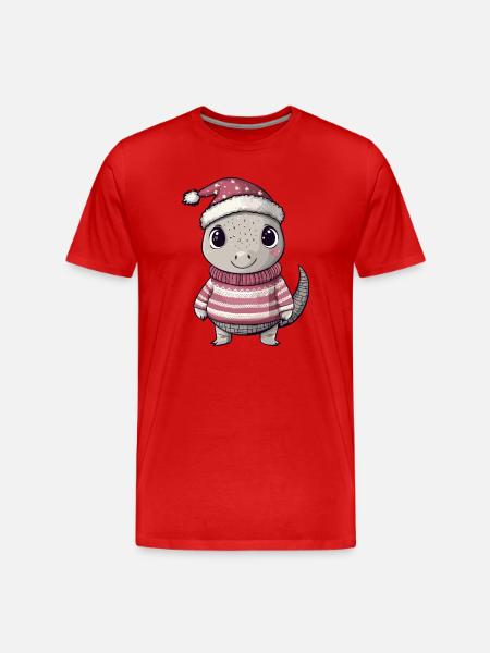 Armadillo Christmas - Men's Premium Organic T-Shirt - red