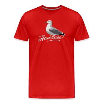 Heul Leise Möwe Illustration Lustiger Spruch - Männer Premium Bio T-Shirt - Rot - Vorne - Damien (186cm)