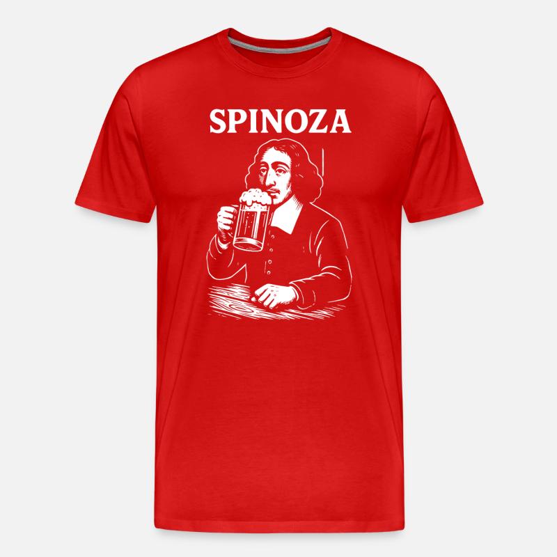 Spinoza Bier Philosoph - Männer Premium Bio T-Shirt - Rot