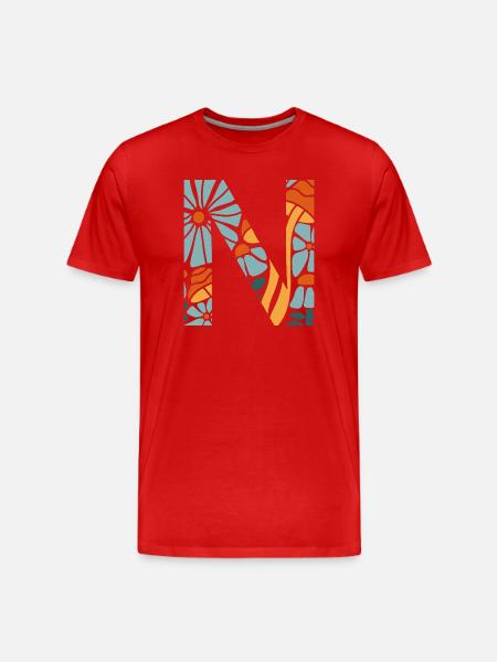 Groovy Letter n Flowers Geschenkidee - Männer Premium Bio T-Shirt - Rot