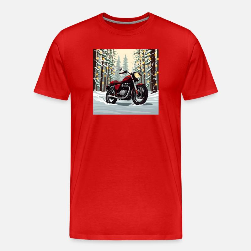Ride Into Winter - Männer Premium Bio T-Shirt - Rot