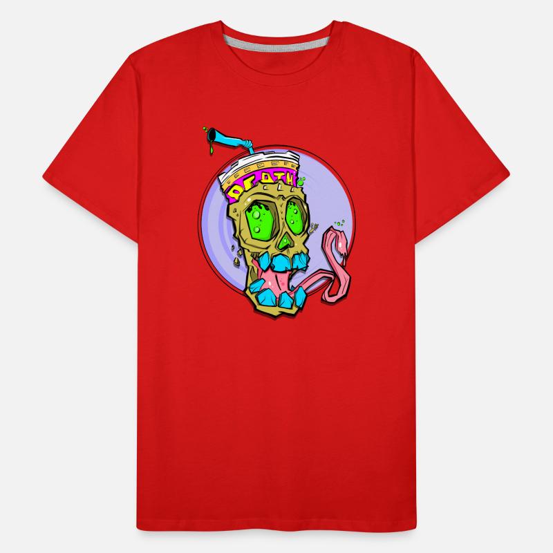 Crâne néon avec choc de couleur T-shirt bio Premium Homme