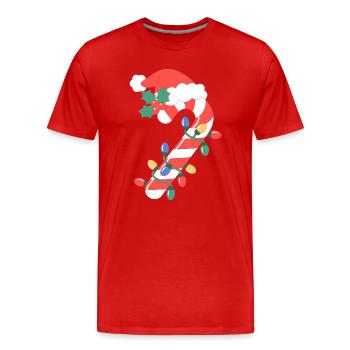 Lumières de Noël en canne à sucre - T-shirt bio Premium Homme - rouge - Devant - Damien (186cm)