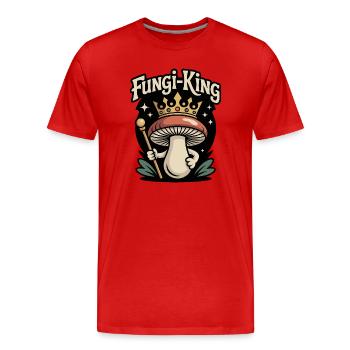 Champignon King Champignon drôle - T-shirt bio Premium Homme - rouge - Devant - Damien (186cm)