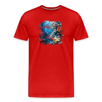 Korallenriff Blau Unterwasserwelt - Männer Premium Bio T-Shirt - Rot - Vorne - Damien (186cm)