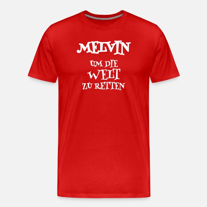 Retter Melvin - Männer Premium Bio T-Shirt - Rot
