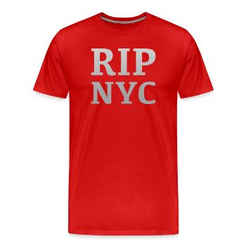 RIP NYC Monochromes Design - Männer Premium Bio T-Shirt - Rot - Vorne - Damien (186cm)