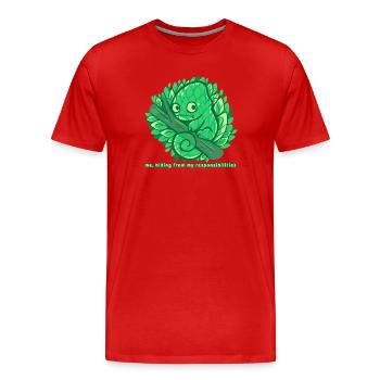 Hiding from my responsibilities - Men's Premium Organic T-Shirt - red - Front - Damien (186cm)