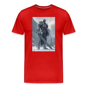 Warlord Frost Armor - Men's Premium Organic T-Shirt - red - Front - Damien (186cm)