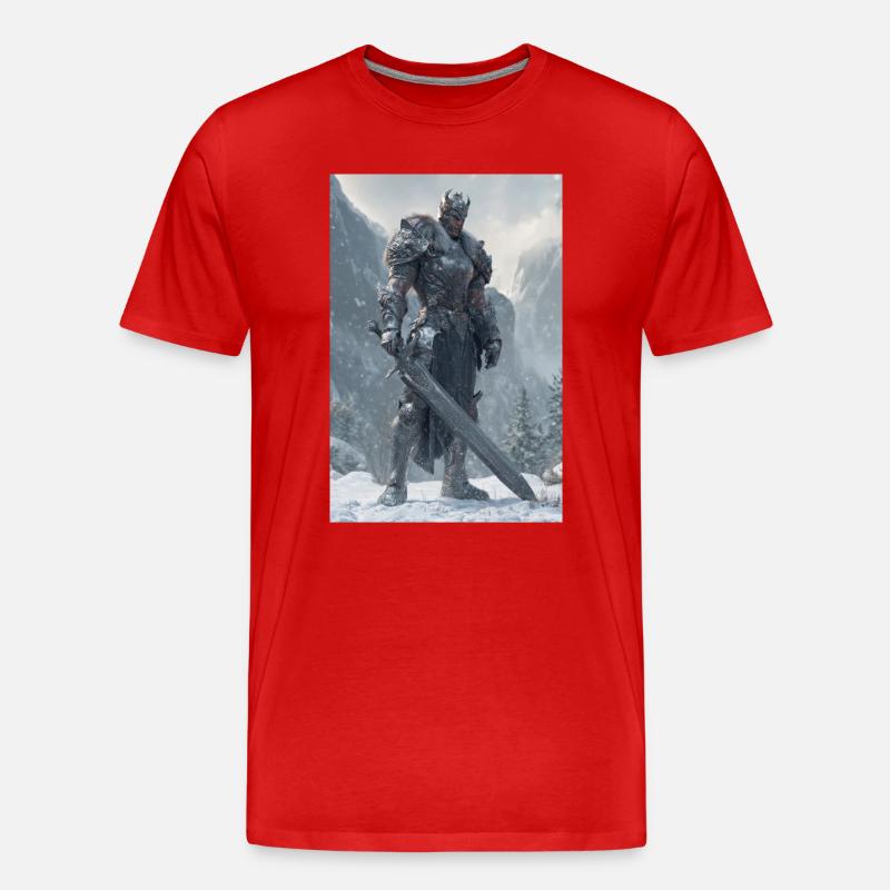 Kriegsherr Frostrüstung - Männer Premium Bio T-Shirt - Rot