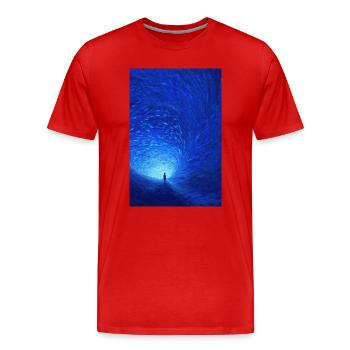 Azure Spiral Portal - Männer Premium Bio T-Shirt - Rot - Vorne - Damien (186cm)