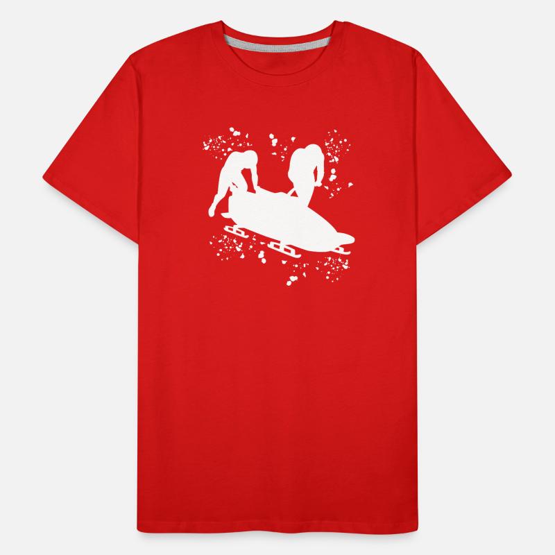 Bobfahrer Bobschlitten Zweierbob Männer Premium Bio T-Shirt