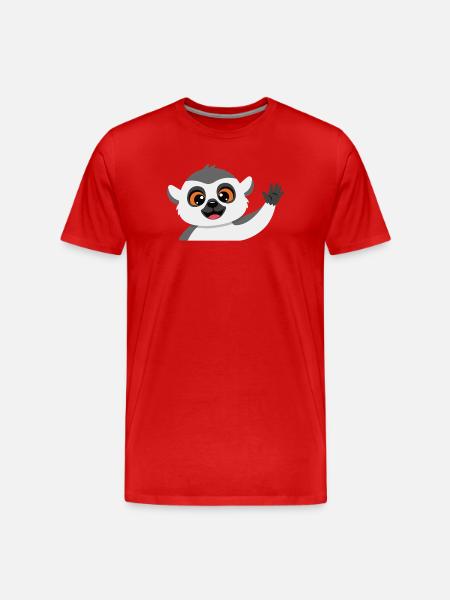 Winkender Lemur Freund - Männer Premium Bio T-Shirt - Rot