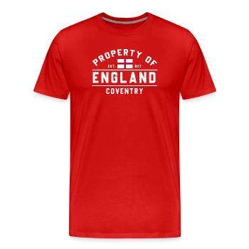 Propriété de l’Angleterre Coventry - T-shirt bio Premium Homme - rouge - Devant - Damien (186cm)