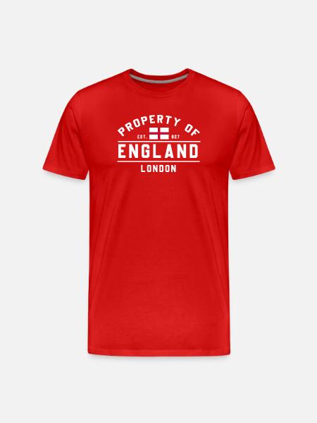 England Flag Emblem Tee - Men's Premium Organic T-Shirt - red