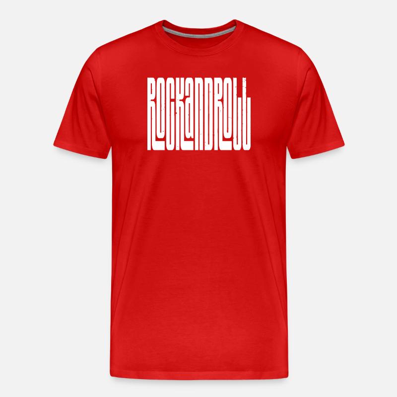 Rock'n'Roll-Logo mit fettem Logo - Männer Premium Bio T-Shirt - Rot