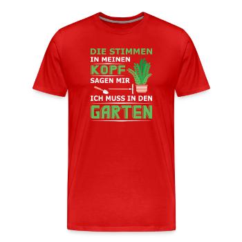 Jardinier Jardinage Jardinage Jardinage Jardinage - T-shirt bio Premium Homme - rouge - Devant - Damien (186cm)