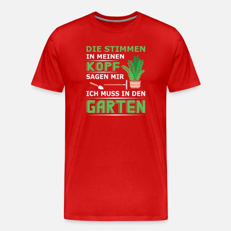 Garten Gärtner Gärtnern Gartenarbeit Gartenarbeit - Männer Premium Bio T-Shirt - Rot