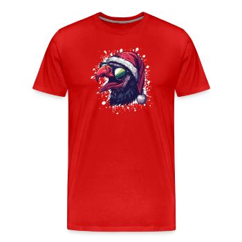 Harpie oiseau Noël drôle d’aigle - T-shirt bio Premium Homme - rouge - Devant - Damien (186cm)