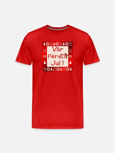 Our first Christmas - Men's Premium Organic T-Shirt - red