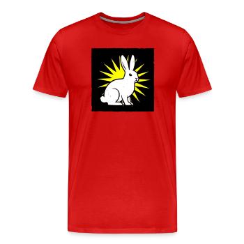 Cooler Hase im Punk Rock & Pop Art Stil - Männer Premium Bio T-Shirt - Rot - Vorne - Damien (186cm)