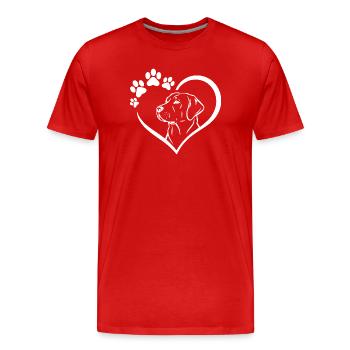 Labrador Retriever Art Hund - Männer Premium Bio T-Shirt - Rot - Vorne - Damien (186cm)