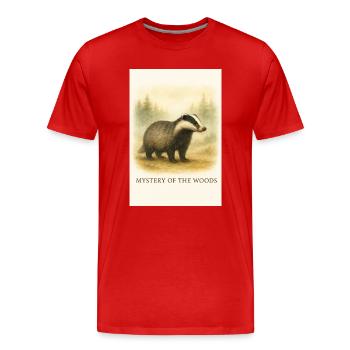 Das Geheimnis des Walddachses - Männer Premium Bio T-Shirt - Rot - Vorne - Damien (186cm)