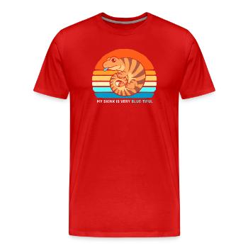 Blue Tongue Lizard - Men's Premium Organic T-Shirt - red - Front - Damien (186cm)