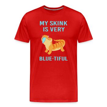 Lizard Blue Tongue - Men's Premium Organic T-Shirt - red - Front - Damien (186cm)