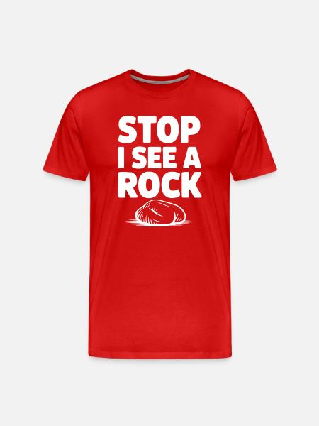 Stop I See a Rock - Men's Premium Organic T-Shirt - red
