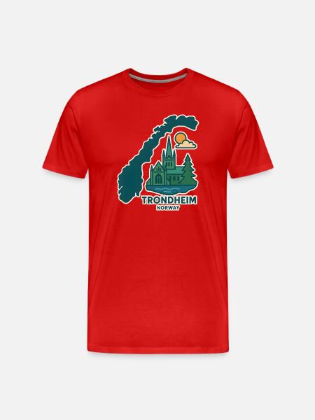Trondheim city skyline - Men's Premium Organic T-Shirt - red