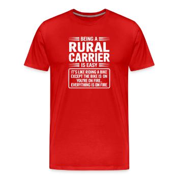 Facteurs ruraux Facteur Facteur - T-shirt bio Premium Homme - rouge - Devant - Damien (186cm)