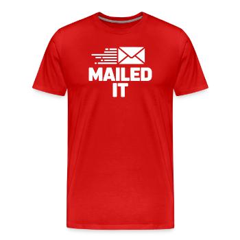 Mailed it Postman gift for Mail Carrier Workers - Men's Premium Organic T-Shirt - red - Front - Damien (186cm)