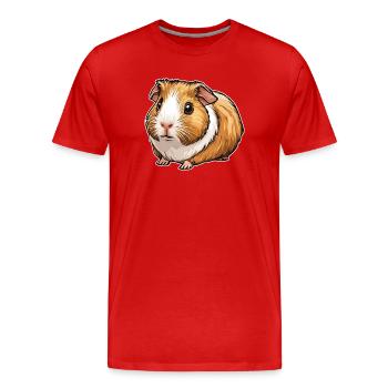 guinea pig - Men's Premium Organic T-Shirt - red - Front - Damien (186cm)