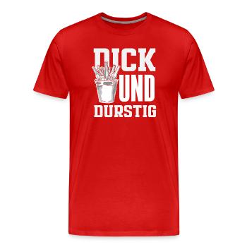 Lustiges Vatertag Geschenk Papa Bier - Männer Premium Bio T-Shirt - Rot - Vorne - Damien (186cm)