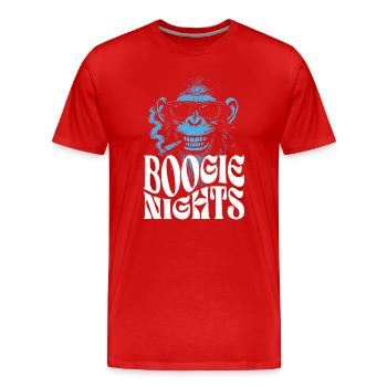 Boogie Nights Monkey Tee - Men's Premium Organic T-Shirt - red - Front - Damien (186cm)