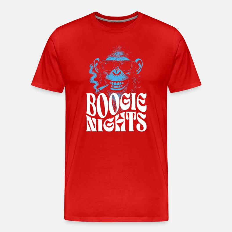 Boogie Nights Monkey T-Shirt - Männer Premium Bio T-Shirt - Rot