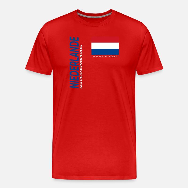 Schiermonnikoog - Männer Premium Bio T-Shirt - Rot