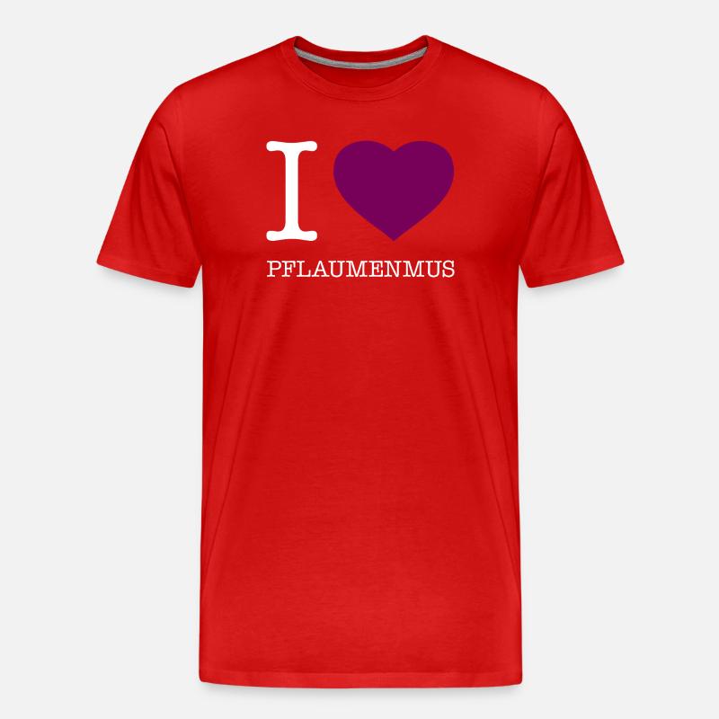 I love Pflaumenmus - Männer Premium Bio T-Shirt - Rot