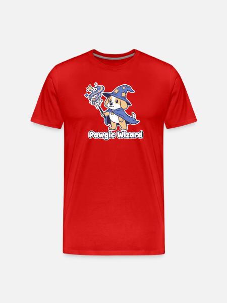 Pawagic Wizard Magic Dog - Men's Premium Organic T-Shirt - red