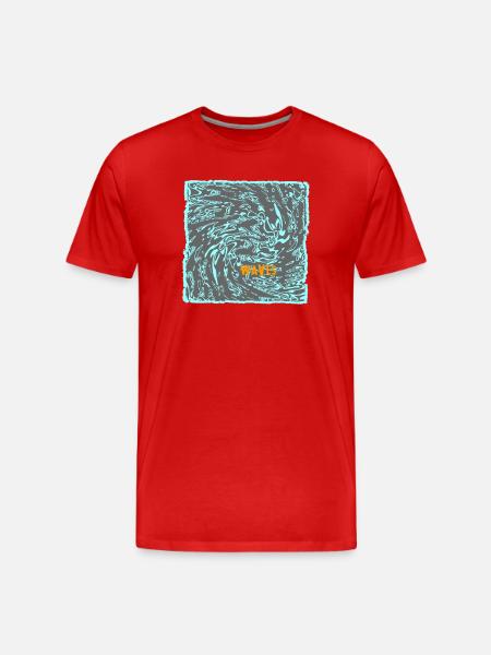 Wave flow neon pattern surf - Men's Premium Organic T-Shirt - red