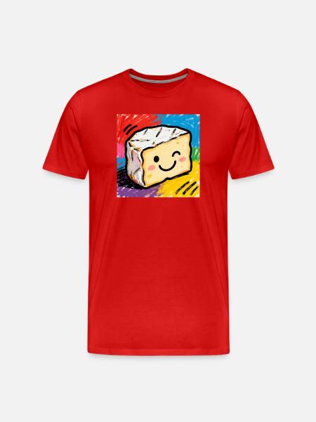 Cheese Friend Pop Art Camembert - Men's Premium Organic T-Shirt - red